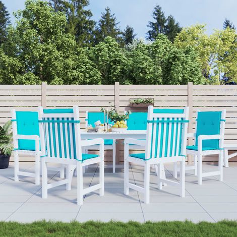 6 pcs Coussins de chaise à dossier bas Coussin de siège Coussins pour Fauteuil turquoise tissu BSRHS552177 (1/5)