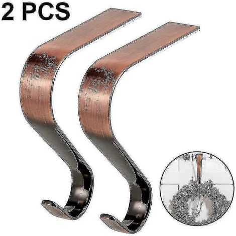 Supports de chaussettes de Noël en métal, crochets pour cheminée (2 pièces), bronze rouge (1/5)