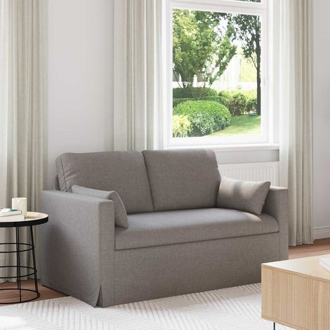 Canapé taupe en tissu avec structure en métal 139 x 78 x 80 cm - PANGIVO (1/5)