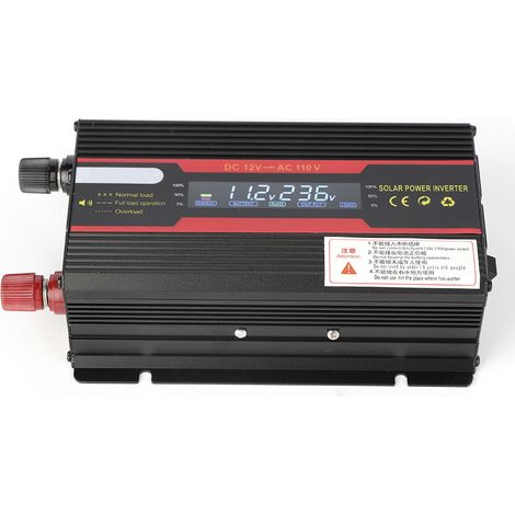600-W-Kfz-Spannungswandler-Transformator 12 V auf 110 V mit LCD-Display (1/5)