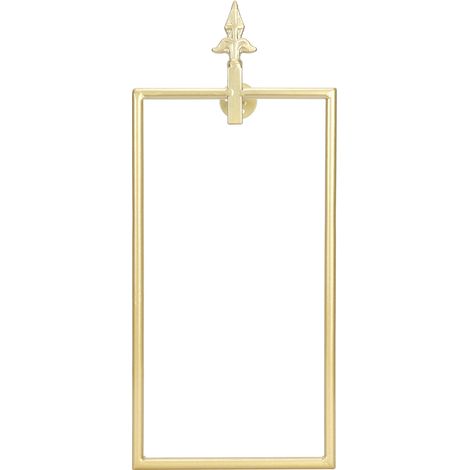 Porte-serviettes mural rectangulaire style nordique, accessoire de salle de bain doré (1/5)