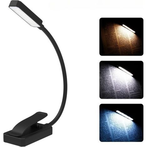 Lampe de Lecture Rechargeable, Gradation Progressive & 3 Modes Protection des Yeux (Blanc Froid&Chaud), 360° Cou Flexible, Indicateur, Longue Travail pour Lire au Lit [Classe énergétique A+++] (1/4)