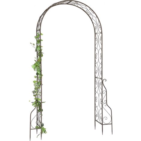DanDiBo Arc de roses en métal 254x159 cm brun 96025 Portail de jardin en fer Treillis Arc en plein cintre sans porte (1/5)