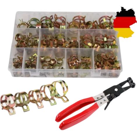 115 Pièces Collier de serrage, Ressort acier, 6mm-22mm, Kit pince, Pour tuyau carburant（Troisième trimestre : septembre） (1/5)