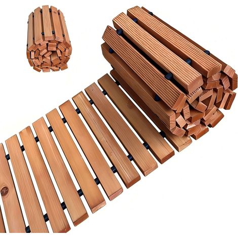 Wooden roll up garden path 245 cm light brown 227458903 227458903 (1/5)