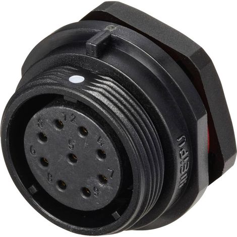 Connecteur pour montage en facade embase femelle 9 pôles 5 A 500 V/AC IP68 Weipu SP2112 / S 9 D20736 (1/4)
