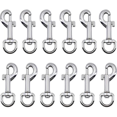 12 Pièces Mousqueton Pivotant pour Laisse et Collier de Chien, à Boulon et à Pression, Porte-clés de Randonnée (1/5)
