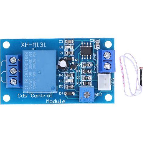 Module de Relais de Photorésistance XH M131, Capteur de Détecteur de Lumière de Contrôle de luminosité 5V équipé de Trous de Vis pour Diverses Automatisations. (1/5)
