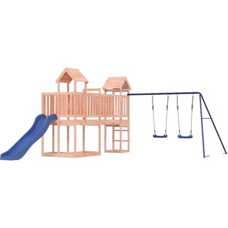 Aire de jeux d'extérieur balançoires toboggan portiques robuste jeux jardin 357 x 524 x 214 cm bois massif de douglas (1/5)