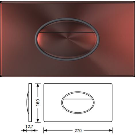 Placca Di Comando Ellipse TODINI - Rame - Azionamento Meccanico - Compatibile con Cassette IDEA - Abs Alta Resistenza