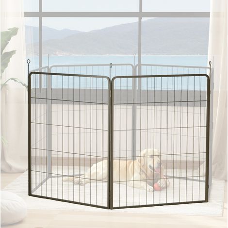 Pannelli di estensione per recinto per cani, lotto da 2, 80 x 100 cm, acciaio, nero OKMYHOME (1/5)