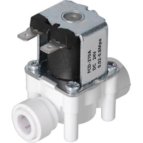 Électrovanne Solénoïde Plastique 3/8" à Raccord Rapide Normalement Fermée 24V DC (1/5)