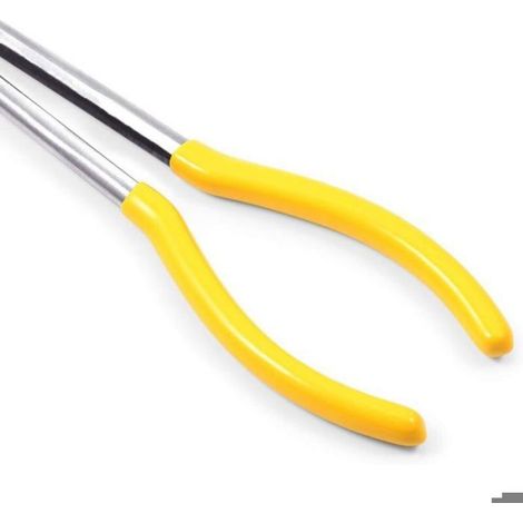 Pince A Bec Long - 28 Cm - Angle De Mâchoire 25 Degres - Mâchoires Dentelées - Usage En Espaces Confinés - 1 Piece (1/5)