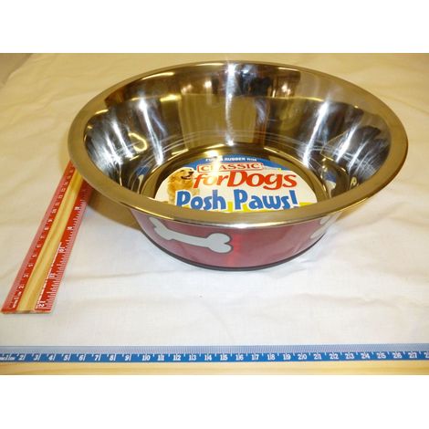 Classic N-Slip S/Steel Posh Paws Dish 250mm PK6 - 738819