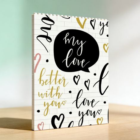 Cadre pour amoureux en blocs à faire soi‑même, cadeau pour la Saint‑Valentin et anniversaire (1/5)