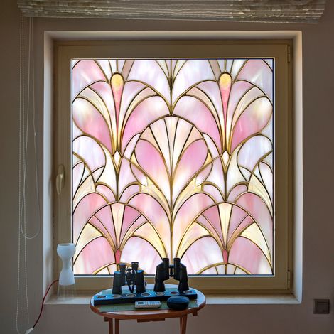 Film de confidentialité coloré pour vitres, 50×50cm, pour la décoration de fenêtres en verre, film à adsorption électrostatique. (1/5)