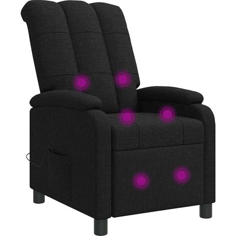 Massage Relaxsessel Schwarz Stoff vidaXL (1/5)