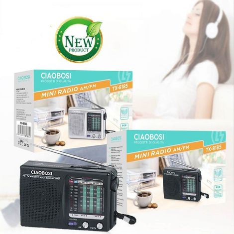 Mini Radio Fm Portatile 9 Bande Am Fm Mw Sw1-7 Avec Research Tv Tx-8185 (1/3)