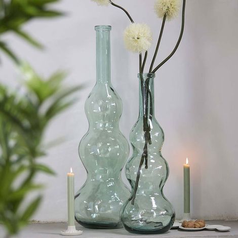 Vase verre vert clair Venerio 33x33x100cm (1/4)