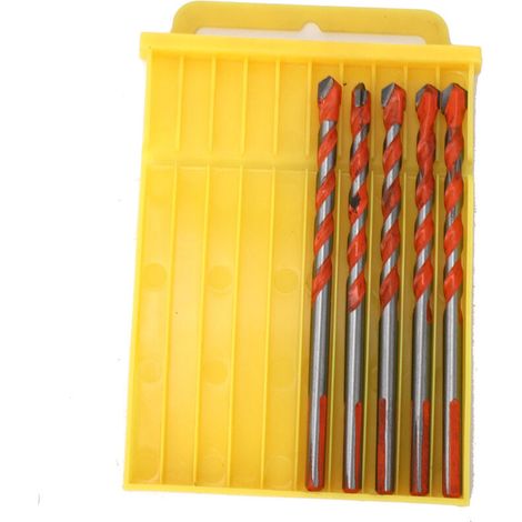 Set di 5 punte da trapano multifunzionali da 6 mm con testa in lega e gambo triangolare per forare pareti in legno. -Crezuo