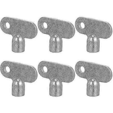 Clés en alliage de zinc pour radiateurs et robinets - Jeu de 6, outil durable et polyvalent pour vannes de gaz et de radiateur, couleur argent ( ) (1/3)