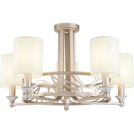Lampadario House in Metallo Vittoria Crema con Oro (1/2)