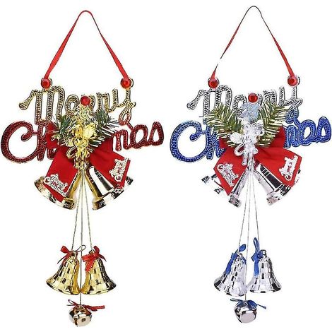 Décoration de Noël, 2 cloches de Noël pour la maison, le sapin de Noël, la sonnette de porte D (1/5)