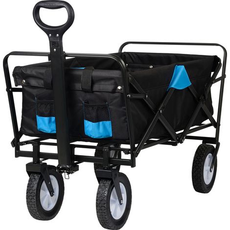 Chariot de plage pliable et utilitaire, chariot robuste et pliable de grande capacité, chariot d'extérieur portable pour jardin et camping (1/5)