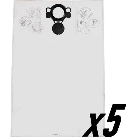 Sacs à poussière non tissé MIRKA pour aspirateurs 1025 L et 1125 L - Pack de 5