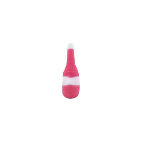 Plüschiges Kauspielzeug in Form einer Weinflasche, bissfest, für Hunde, ideal gegen Langeweile und Zähneknirschen. Farbe: Wassermelonenrot. (1/5)