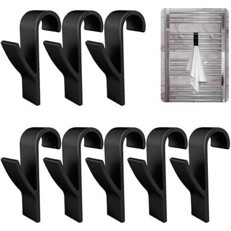 Round Radiator Hook 8 Pcs Towel Hook Bathroom Towel Hook Radiator Hook Towel Rack Towel Rack Towel Rack for All Standard Radiators-Black (1/5)