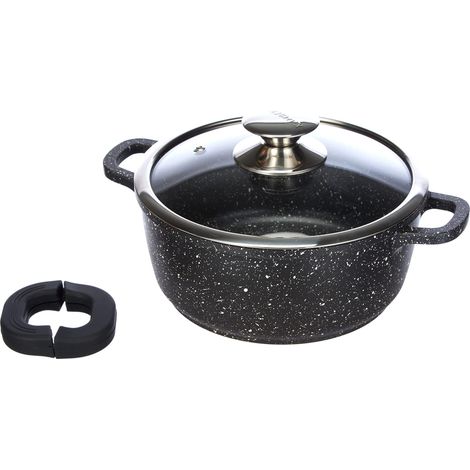 KAMBERG Pentola 20 cm, Ghisa di Alluminio, Rivestimento Antiaderente di Alta Performance Pietra, Coperchio in Vetro, Tutti Fornelli y induzione, Senza PFOA (1/5)