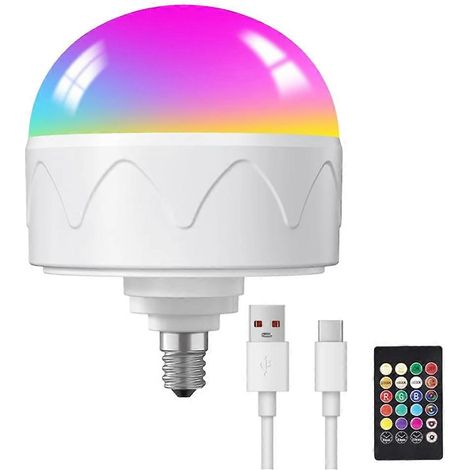 Ampoules rechargeables E12 avec télécommande, batterie 2200 mAh, ampoule détachable, éclairage polyvalent (1/5)