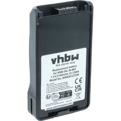 vhbw Akku kompatibel mit Kenwood NX-420K3, NX-320E3, NX-420, NX-3220, NX-3320, NX3220, NX3300, NX3320 Funkgerät, Walkie Talkie (2100 mAh, 7,2 V, NiMH