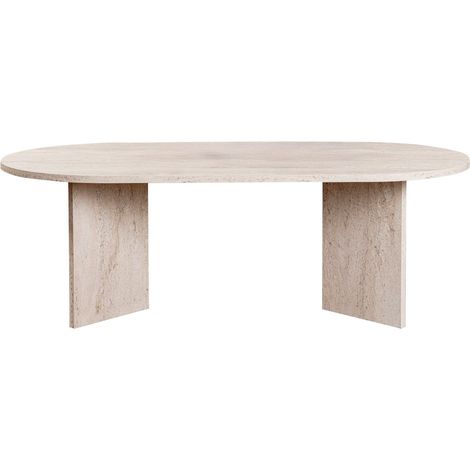 Table basse ovale effet Travertin 119 cm - Orane
