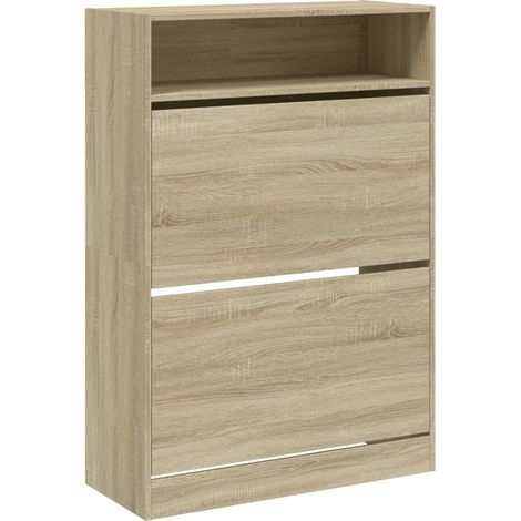 Maison Exclusive - Zapatero 2 cajones abatibles roble Sonoma 80x3