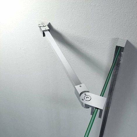40cm Stainless Steel Frameless Shower Door Panel Fixed Wall-to-glass Support Bar for 8mm 10mm Thick Glass,