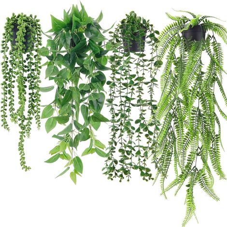 plantes artificielles suspendues en pot vertes simulées pour intérieur et extérieur mariage décoration de jardin (1/5)