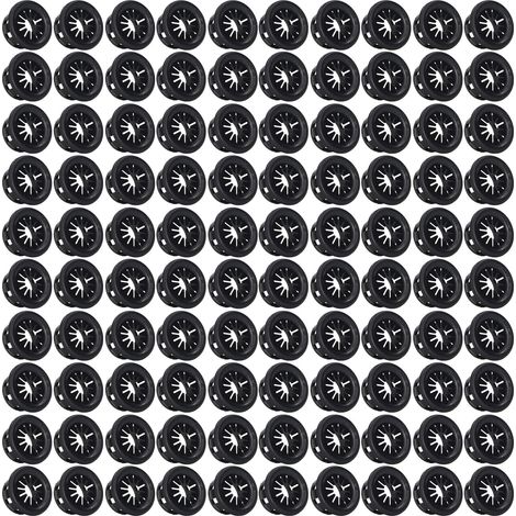 Lot de 200 passe-câbles à fixation stable, résistants au feu, isolés PA66, à boucle, cache-trou pour câble, noir, diamètre intérieur du trou : 15,7 mm / 0,62 po (1/5)