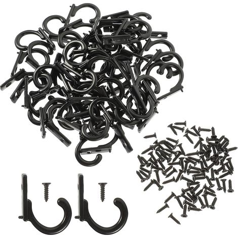 Lot de 58 crochets muraux décoratifs en alliage de zinc noir (1/5)