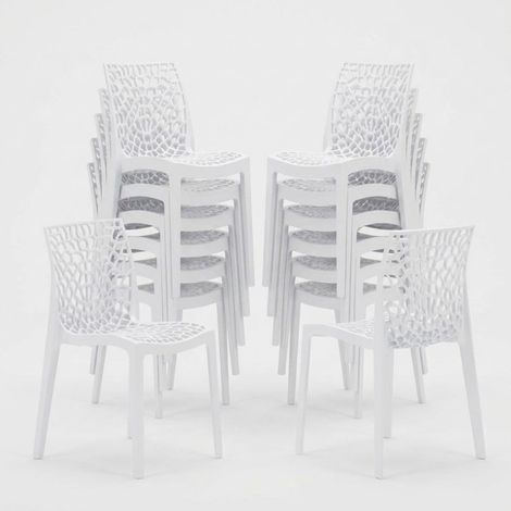 22 Silla de cocina o de comedor de Policarbonato Transparente Gruvyer - Blanco (1/5)