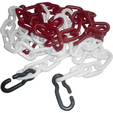 Absperrkette PP rouge/blanc 9 mm - 13127 RWChaîne de barrage PP rouge/blanc 9 mm - 13127 RW (1/2)