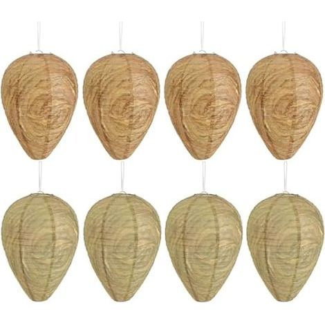 Nid Faux Guêpes - Découragement Naturel des Guêpes et Frelons - 8 Pièces en Papier - 20 x 28 cm - Pour Extérieur - Sans Produit Chimique (1/5)