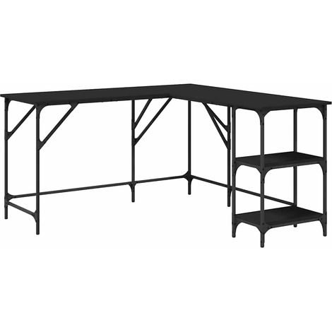 Maison Exclusive - Schreibtisch Schwarz 139x139x75 cm Holzwerksto