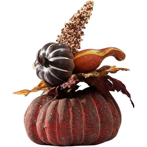 Künstlicher Kürbis mit Blumen, Schaumstoffkürbisse, künstliches Blumenarrangement, künstliche Kürbisse als Dekoration für Hochzeiten und Thanksgiving-Style C (1/5)