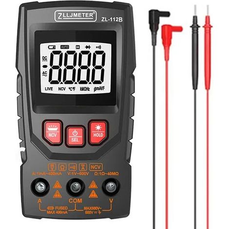 Professionelles Digitalmultimeter zur Spannungsmessung, Farbdisplay, Taschenlampe