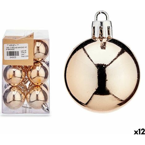 Weihnachtskugeln-Set Krist+ 00480-6 Bronze PVC Ø 4 cm (12 Stück) (1/2)