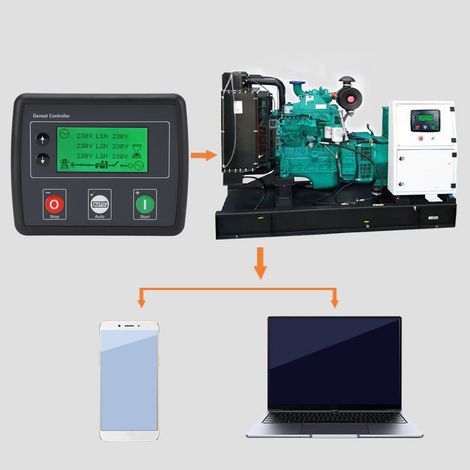 Générateur Contrôleur Écran LCD Triphasé Diesel Automatique Démarrage Module Gestion Réseau 600VAC (1/5)