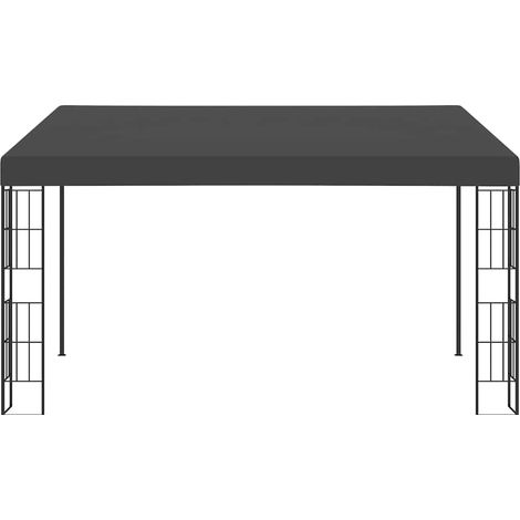 vidaXL Cenador con montaje en la pared tela gris antracita 3x4 m (1/2)