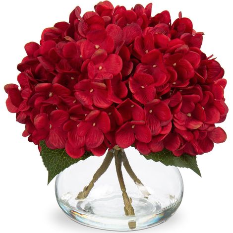 1 Boule d'hortensia artificiel, design moderne, vase en verre, toucher réel PU, décoration mariage maison hôtel